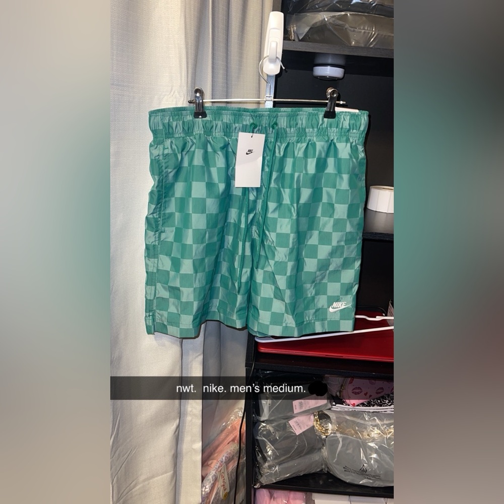 Nike Teal Checkered Men's Shorts